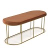 AGATHE Orange Velvet Bench - Chic and Comfortable