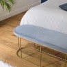 Banc AGATHE velours bleu pieds métal doré