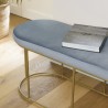 Banc AGATHE velours bleu pieds métal doré