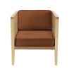 Fauteuil AGATHE - Rotin et velours orange