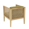 Fauteuil AGATHE en rotin et velours vert