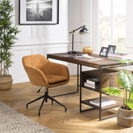 AGATHE Orange Fabric Armchair - Comfortable Office Chair