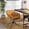 Fauteuil AGATHE - Tissu orange et pieds métal noir