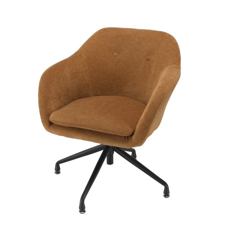 AGATHE Orange Fabric Armchair - Comfortable Office Chair