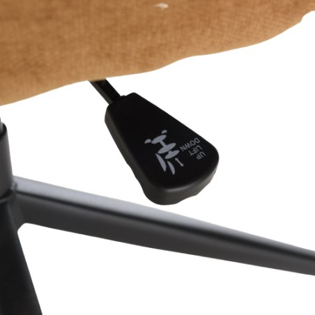 Fauteuil AGATHE - Tissu orange et pieds métal noir