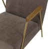 Fauteuil lounge AGATHE - Tissu taupe métal doré