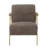 Fauteuil lounge AGATHE - Tissu taupe métal doré