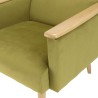 Fauteuil AGATHE - Velours vert clair et bois