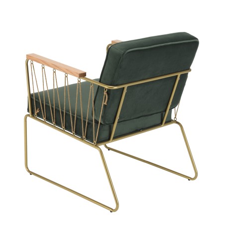 AGATHE Dark Green Velvet Armchair - Stylish Lounge Chair