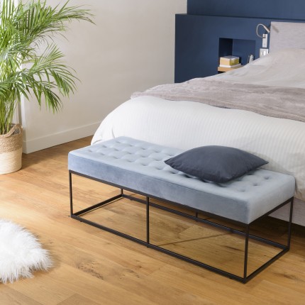 AGATHE Light Blue Velvet Bench - Comfort and Style for Your Home