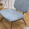 Light Blue Velvet Chair with Black Metal Legs - FANNY
