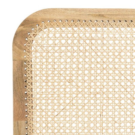 ISA Brown Mango Wood Screen with Natural-Colored Cane - 3-Panel Room Divider