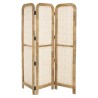 ISA Brown Mango Wood Screen with Natural-Colored Cane - 3-Panel Room Divider