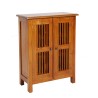 API Brown Cabinet with 2 Louvered Doors in Teak Wood