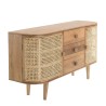 ISA - Brown Buffet 2 Doors 3 Drawers Jamelonier Wood and Cane