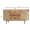 ISA - Brown Buffet 2 Doors 3 Drawers Jamelonier Wood and Cane