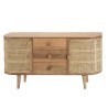 ISA - Brown Buffet 2 Doors 3 Drawers Jamelonier Wood and Cane