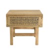 ISA Brown Bedside Table - Mango Wood and Natural Cane 1 Drawer Nightstand