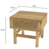 ISA Brown Bedside Table - Mango Wood and Natural Cane 1 Drawer Nightstand
