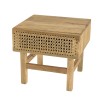 ISA Brown Bedside Table - Mango Wood and Natural Cane 1 Drawer Nightstand