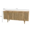 ISA Brown 5-Door Sideboard in Mango Wood with Cane - Bohemian Style