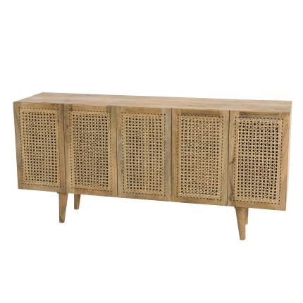 Buffet ISA - Bois de manguier et cannage naturel
