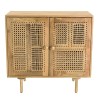 ISA Buffet - 2 Door Mango Wood Patchwork Caning Natural Color Metal Legs
