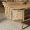ISA Brown TV Stand in Jackfruit Wood with Natural-Coloured Cane