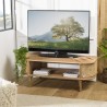 ISA Brown TV Stand in Jackfruit Wood with Natural-Coloured Cane