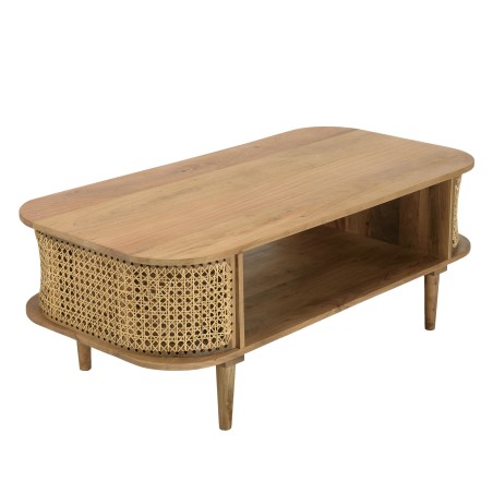 ISA Brown TV Stand in Jackfruit Wood with Natural-Coloured Cane