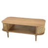 Meuble TV ISA en bois de jamelonier et cannage