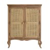 ISA Vintage Brown 2-Door Cabinet - Jamelonier Wood and Rattan