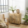 ISA Buffet - 2 Doors Mango Wood and Rattan Natural Color