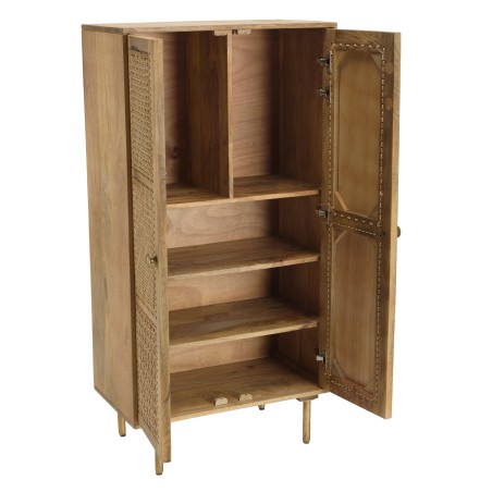 Meuble haut ISA en bois de manguier et rotin
