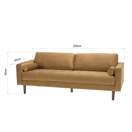 NELSON - MADRID 3 Seater Sofa in Camel Fabric