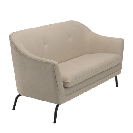 Canapé 2 places NELSON beige pieds métal noir