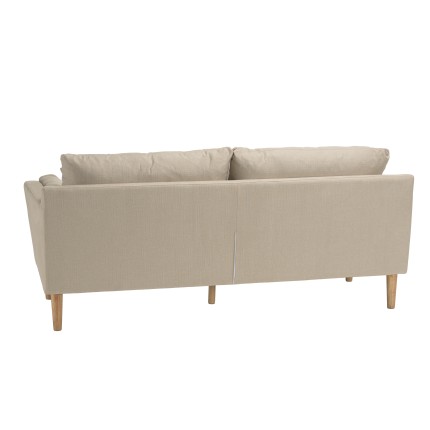 Canapé beige 3 places NELSON - Pieds en bois clair