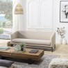 NELSON Beige 3-Seater Sofa with Black Metal Legs