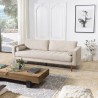 NELSON Beige 4-Seater Sofa with Wooden Legs - Large Comfortable Couch