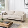 NELSON Beige 4-Seater Sofa with Wooden Legs - Large Comfortable Couch