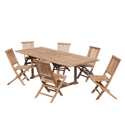 Teak Wood Garden Furniture Set - Premium Outdoor Dining Set