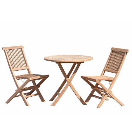 Fun Teak Wood Garden Set for 2 People - Premium Solid Teak Furniture