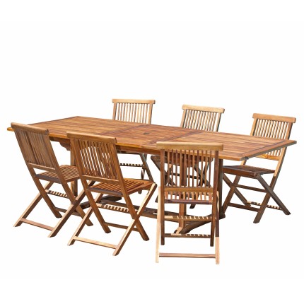Salon de jardin en bois teck huilé MAEVA 4/6 pers