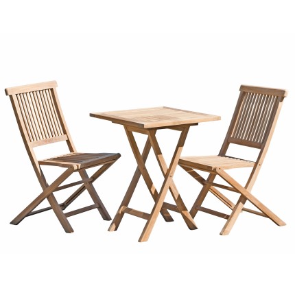 Ensemble de jardin en bois teck 2 personnes